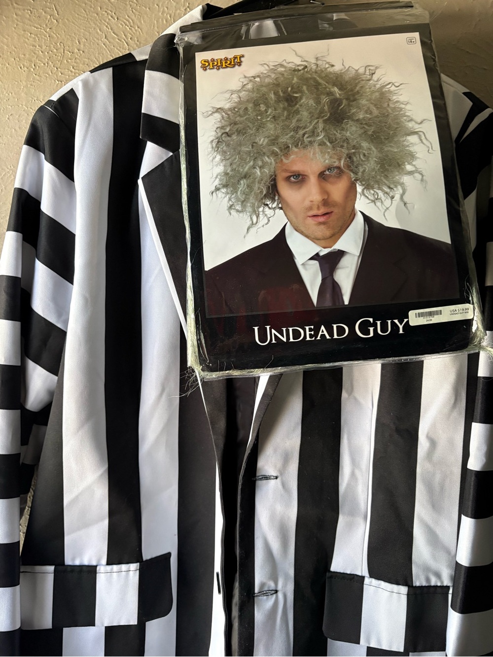 Men's Black & White Striped Costume Jacket